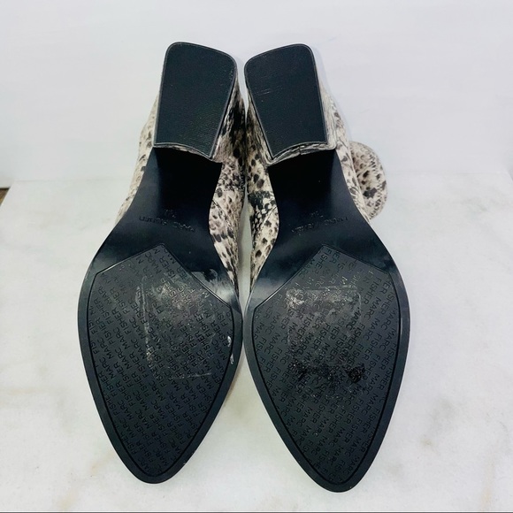 Marc Fisher Snake Print Leave Block Heel Stretch Ankle Sock Bootie - Picture 6 of 9